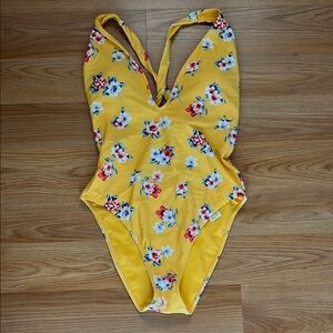 Hollister Yellow Floral Swimwear